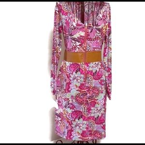 Tracy Negoshian purple reversible shift Dress